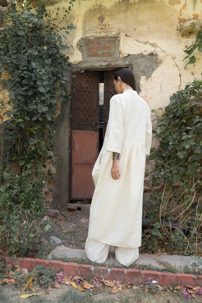 Bright Organic Hand-Woven Khadi Mandarin Dress