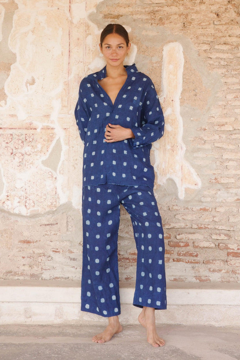 Indigo Mud - Print Linen Set - YEVA WORLD