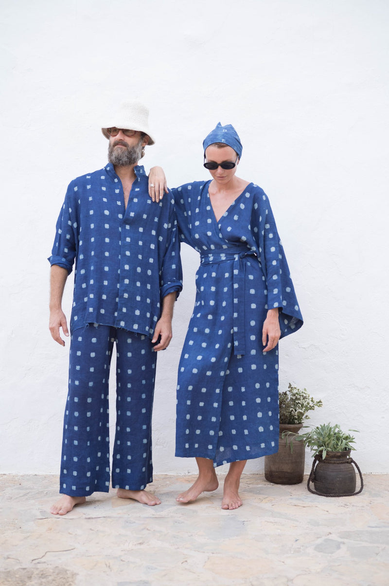 Indigo Mud - Print Linen Set - YEVA WORLD