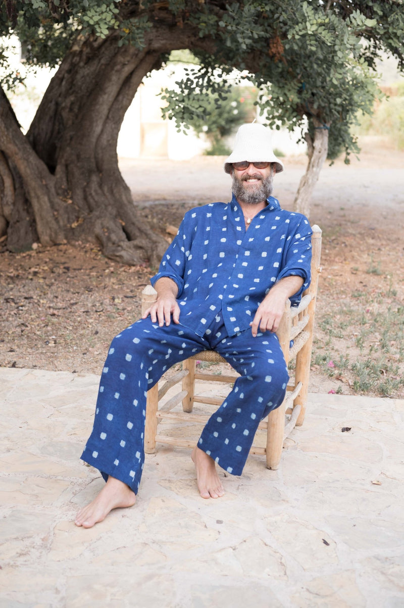 Indigo Mud - Print Linen Set - YEVA WORLD