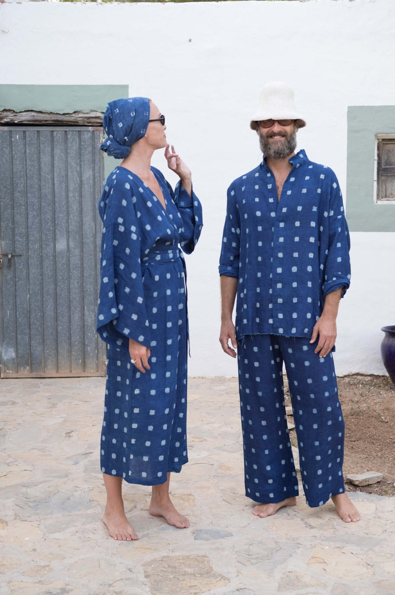 Indigo Mud - Print Linen Set - YEVA WORLD