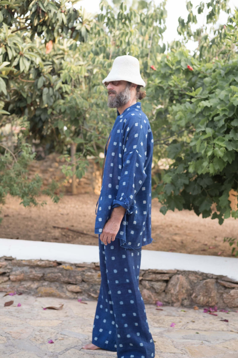 Indigo Mud - Print Linen Set - YEVA WORLD