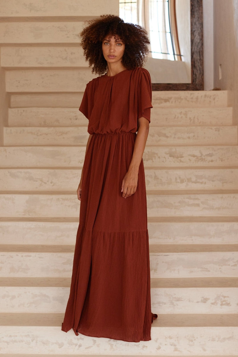 Maroon Nirvanah Dress - YEVA WORLD