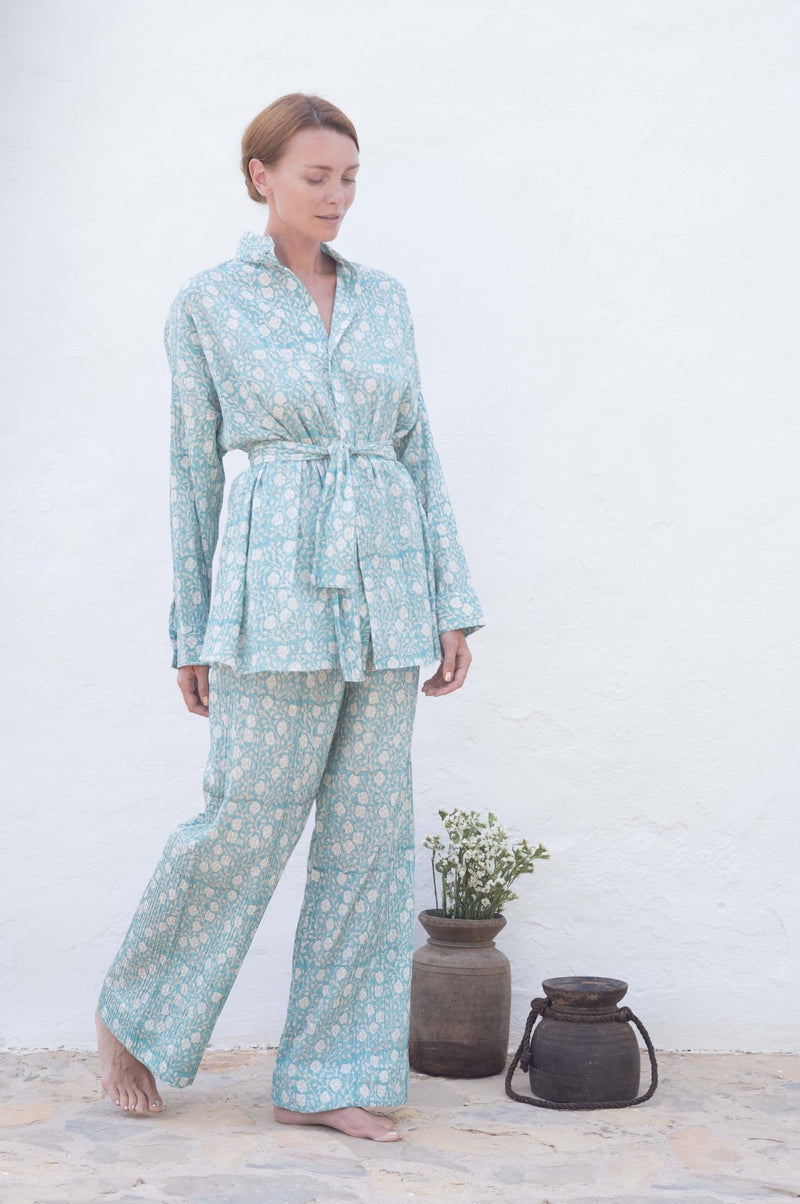 Ocean Plissé Cotton Set - YEVA WORLD