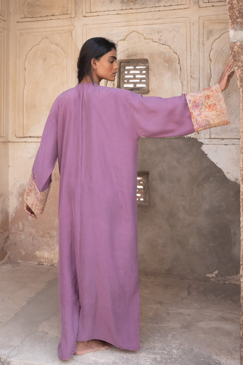 Vintage Embroidery Stone - Washed Silk Peace Kaftan - YEVA WORLD